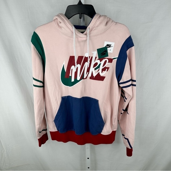 Nike Women's Multicolor Geometric Long Sleeve Pullover Hoodie - Size XS - Picture 1 of 6